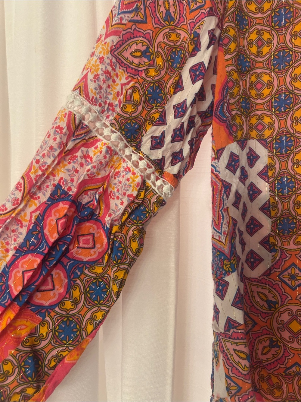Ruby Rd Women's Geometric Print Blouse in hot pink & Multicolor - Picture 2 of 3